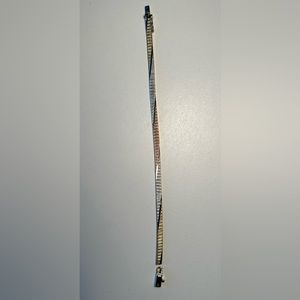 Vintage Italy Bracelet Herringbone Design 3 Tone Link 925.